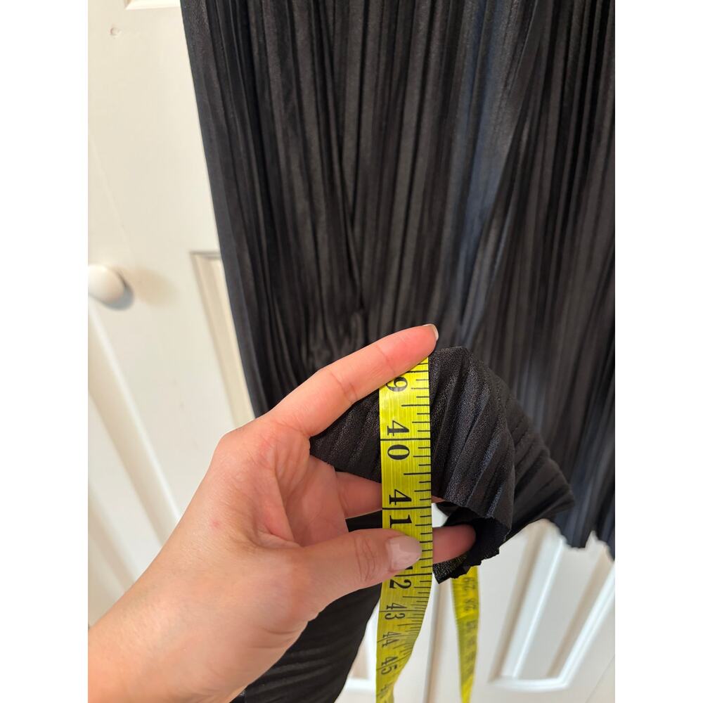 Lock & Love Black Wide Leg Pleated Pants L-XL - Picture 6 of 7